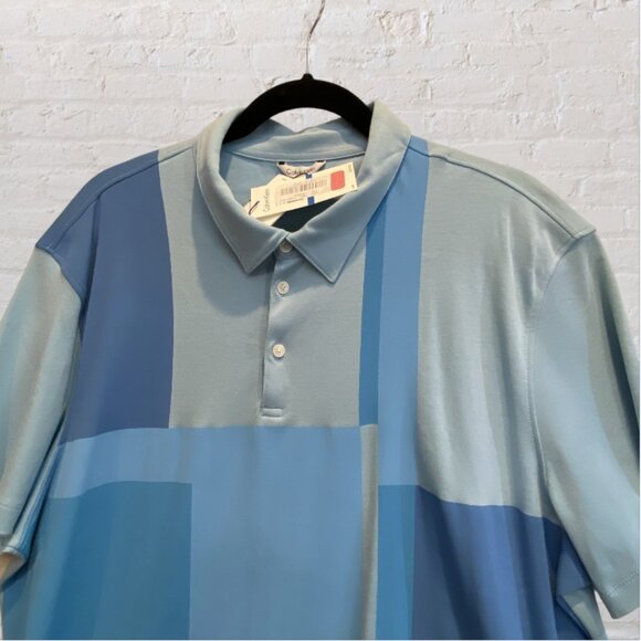 NEW CALVIN KLEIN -- Men's Polo Shirt, Blue Shades, Collar, 3-Button, Short Sl. - Picture 4 of 8